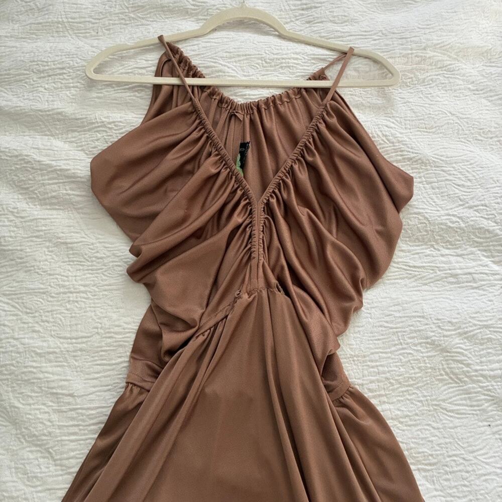 1970's Vintage Joy Stevens Disco Cocktail Midi Dress Small - Picture 6 of 8